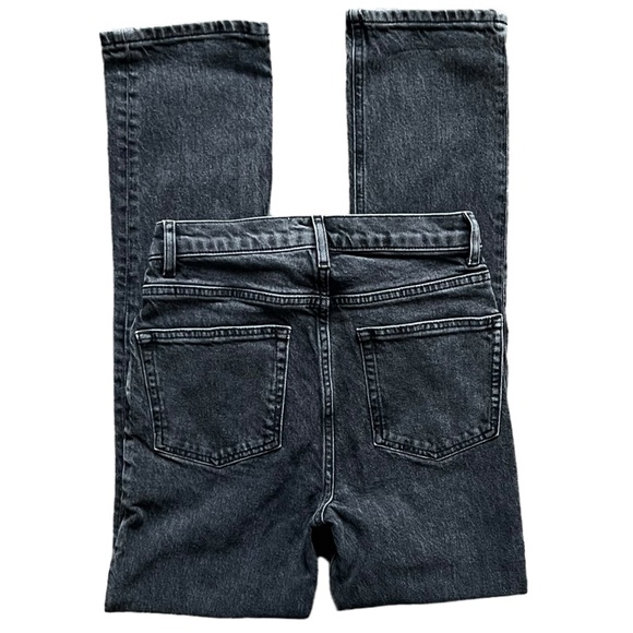 Reformation Liza High Straight Button Fly Jeans Yuma Washed Black Womens size 26 - Picture 3 of 10